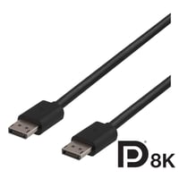 10: DELTACO DisplayPort kabel, DP 1.4, 7680x4320 i 60Hz, 2m, sort