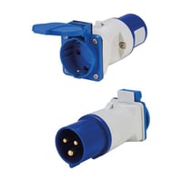 Adapter IEC 309 CEE han 16A, 3P til Schuko hun, IP44 (restsalg)