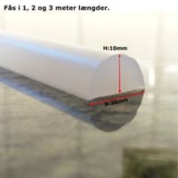 Van Der P Erica 2000 Vand-Stop, 2 meter, hvid gulvskinne