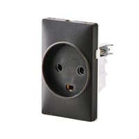 FESH SWITCH Curveline stikkontakt med jord, 1 modul, koksgr billede