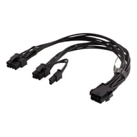 DELTACO Internal PCIe power cable, 6-pin to 2x 8-pin, 0,3m, sort