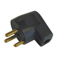 Stikprop V5, vinkel, rund med jord, sort