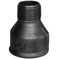 Spidsmuffe, 1 1/4″ x 1″, sort, stbejern