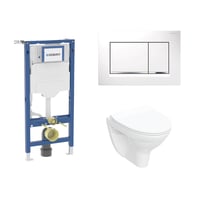 Geberit Duofix 112 cm toiletpakke inkl. If Spira Classic vghngt toilet + toiletsde, Geberit Sigma20 square, hvid/krom