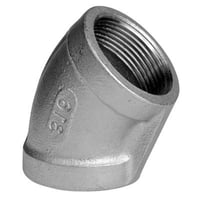 Vinkel 45, 3/4" muffe-muffe, stbt, rustfri aisi 316