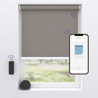 MotionBlinds trdlst/motoriseret rullegardin, mrklgning, Bluetooth, 150x190 cm, gr, komplet