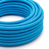 5m Stofledning 2x0.75 mm ², tekstil - 230V, Lyseblå