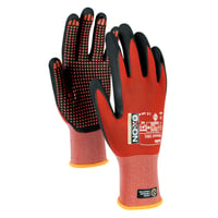 OX-ON Flexible Advanced 1901 arbejdshandsker med dotter, Rd/Sort, 10