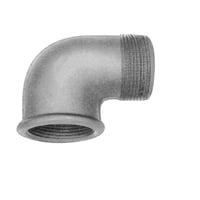 Billede af 1/2" x 3/8" Galvaniseret vinkel 90 muffe/nippel (outlet)