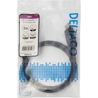 USB-C - DP 1.4 kabel, BiDirectional, 2 m, sort