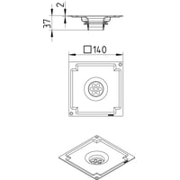 Billede af Blændplade square-med skruelås og 1¼" bundventil-rist: 140x140mm