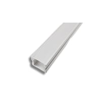 Aluminiumsprofil 10, hvid, med opal cover, 2500 mm, påbygningsprofil