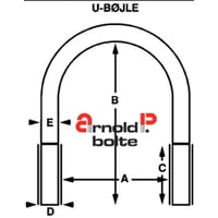 U-bjle til udvendig rr, 2.1/2", Sf AISI 316