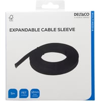 Nylon net kabelstrmpe OD12 mm, 5 m, sort - Deltaco billede