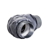 Fleksibel lyddmper 125 mm x 600 mm, 50 mm isolering, muffetilslutning, PE udvendig - Alnor