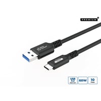 premium USB-C til USB-A kabel, 1 meter, 10Gbps, 60W