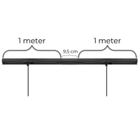 Square lampeskinne til loft til nedh?ngte lamper (pendler), til 4 lamper, midtertilslutning, sort, 2 meter