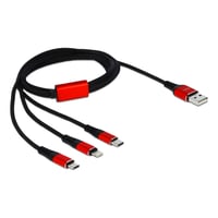 Se Delock USB Charging Cable 3 in 1 for LightningT / Micro USB / USB Type hos WATTOO.DK