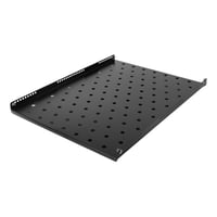 System G, fast hylde, 19" skab, 1000/1200 mm dyb, 60 kg, sort