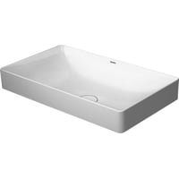 Vask, firkantet, bordstende, uden hanehul, 600 x 345 mm, hvid - Porceln/Keramik