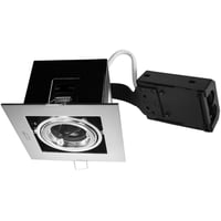 Billede af Nordtronic Perla indbygningsspot, GU10, 230V LED (firkantet), brstet aluminium