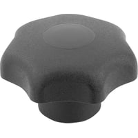 Stjernegreb DIN6336 D: M10 D1: 50 H: 32 Model: K TermoPlast Sort Materiale: Rustfrit stål Cap: Sort