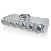 Boligflex fordelerboks, 6 kanaler, tilslutning 125 mm, center