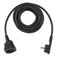 Short Extension Cable with angled flat plug 5m H05VV-F3G1.5 sort