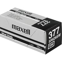 Maxell knapcellebatteri, Silver-oxid, SR626SW(377), 1,55V, 10-pack
