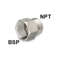 adaptor muffe, BSPP nippel, NPT, 316-CF8M, 10 bar, 3/4"