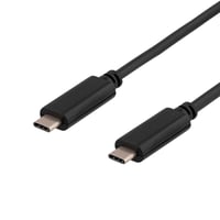 DELTACO USB 3.1 kabel, Gen 1, Type C M - Type C M, 0.5m, sort