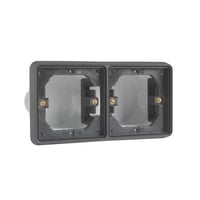 INDMURINGSDÅSE 2-MODUL, VANDRET, SORT