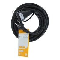 Extension cable, outdoor-use, grounded, IP44, 10 m, black