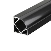 Aluprofil til LED-stribe, sort, 2000x19x19mm