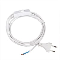 Billede af Ledning med afbryder og hanstik, 2M, hvid