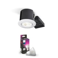 Philips Hue indbygningsspot 230V LED (rund) med Color & White Ambiance, 5,7W, 350lm, 46?, G, hvid (mat) - Nordtronic