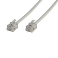 Modulrt, lige RJ12 6C6P kabel, 10 meter, hvid - MicroConnect