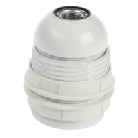 Lampefatning E27 m/ringe til lampeskrm, hvid