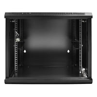 Toten 19 Wall Cabinet, 9u, 600 600, Glass Door, Black - Tilbehør til computer