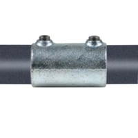 Lige samling (26,9 mm), galvaniseret, vandrrs-fitting til stativ og reol - Pipe Clamps