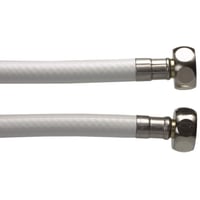 Tilslutningsslange af hvid PVC m. omlbere, " x " - 300 mm
