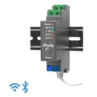 Billede af Shelly Pro 2 - WiFI rel med 2 kanaler og potentialfrit kontaktst (110-230VAC), 230V input hos WATTOO.DK