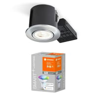 Ledvance Smart+ WiFi indbygningsspot 230V LED (rund) med Color, 5W, 350lm, 45?, G, b?rstet aluminium - Nordtronic