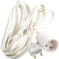 Forlængerledning u/jord hvid 2m 230V 10A