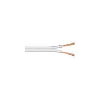 hjttalerkabel, 50 meter, 2x1,5 mm, hvid, CCA-kabel: 2x30/0,25 mm, ydre ml: 3,1x6,5 mm