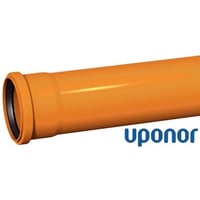 Uponor 110 x 2000 mm PVC-kloakrør m/muffe, klasse S SN8, EN 1401