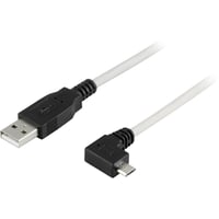 DELTACO USB 2.0 kabel Type A han - hjrevinklet Type Micro B han, 5-p
