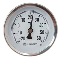 Erik Frgemann Termometer, 83x63mm, -20/+60C, rustfrit/syrefast stl, 8 mm fler bagud, njagtighed: Kl. 1,0