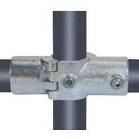 Kryds med samlebeslag  (26,9 mm), galvaniseret, vandrrs-fitting til stativ og reol - Pipe Clamps