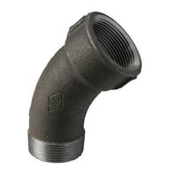 Vinkel, sort MF/NP, 45 grader, 3/4"